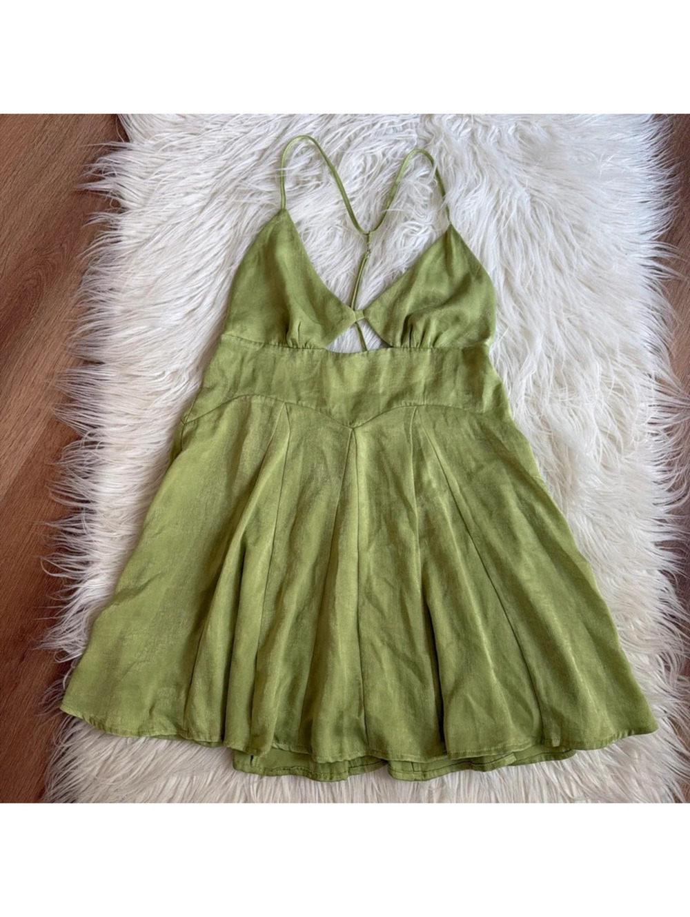 Free people Green halter neck mini dress
